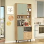 Hanah Home RE6-SY Armario Multiusos Roble y Verde
